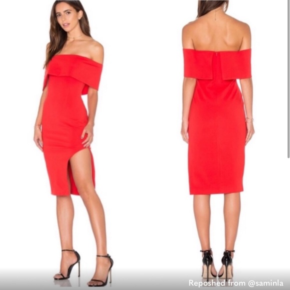 Lavish Alice Bandeau Off Shoulder Midi Hem Dress 2 - Picture 2 of 3